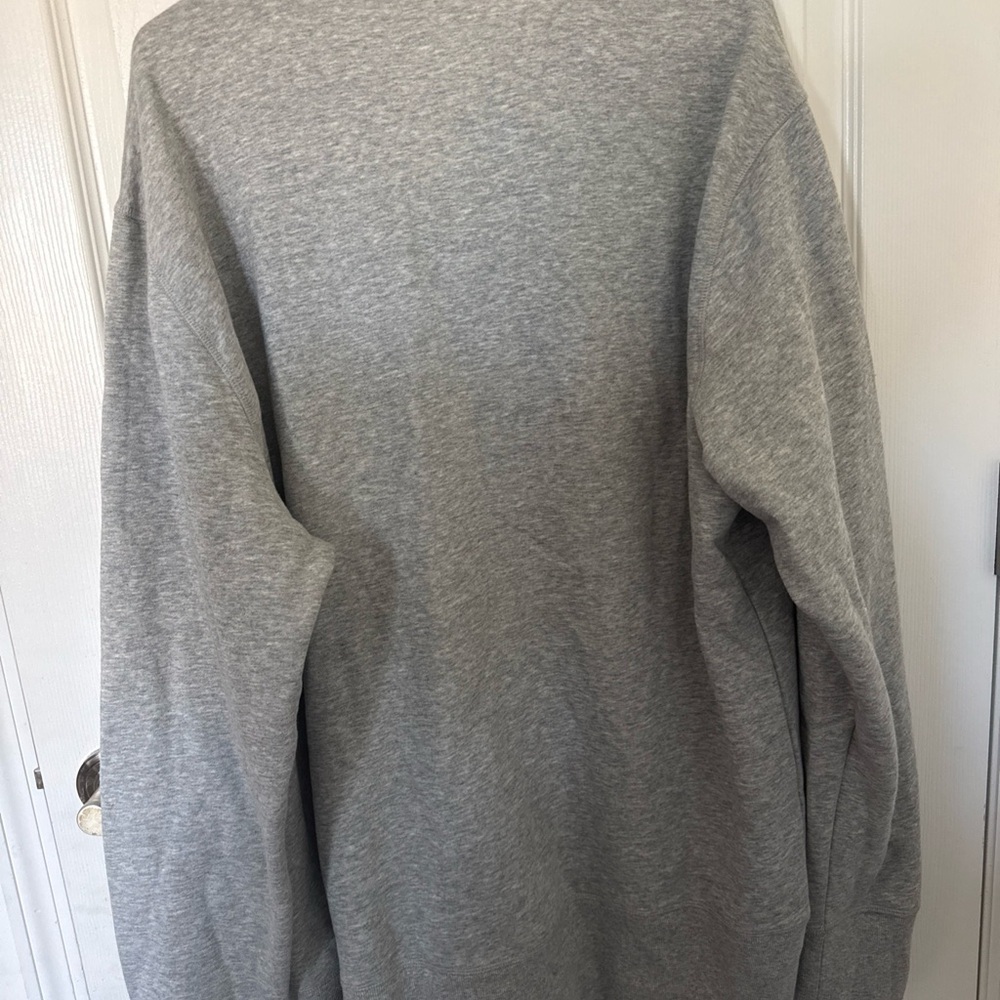 DKNY Mens Pullover Sweatshirt XL Gray Quarter Zip Long Sleeve Casual Top - Picture 2 of 3